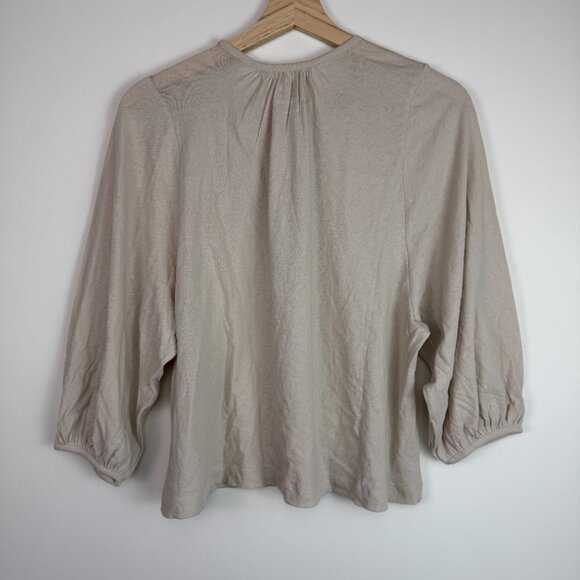 Everlane The Poet Tee Balloon Long Sleeve Lightweight Sandstone Cream S - Picture 3 of 5